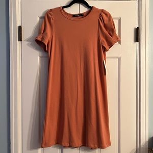 Doe & Rae Puff Sleeve Brushed T-shirt Dress Women’s S